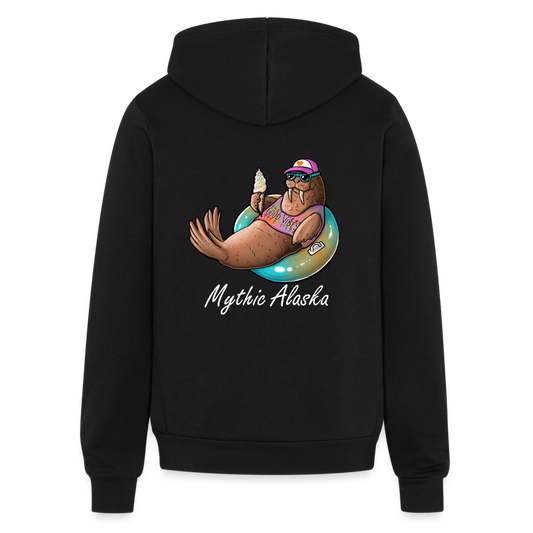 Bella + Canvas Unisex Full Zip Hoodie BOB THE WALRUS - black