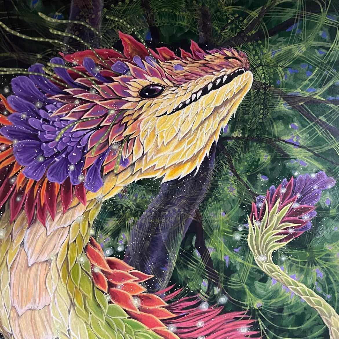 Garden Dragon - Metal Print