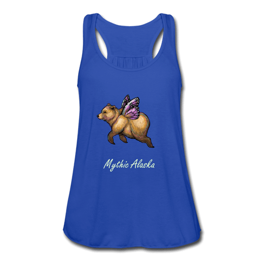 Butterbear - Women's Flowy Tank Top by Bella - royal blue