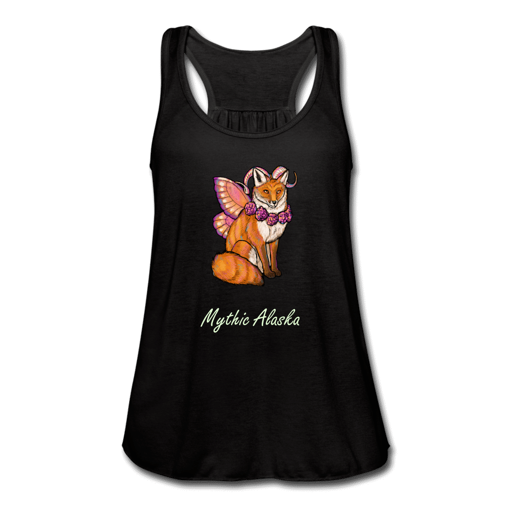 Fairy Fox - Women's Flowy Tank Top by Bella - black